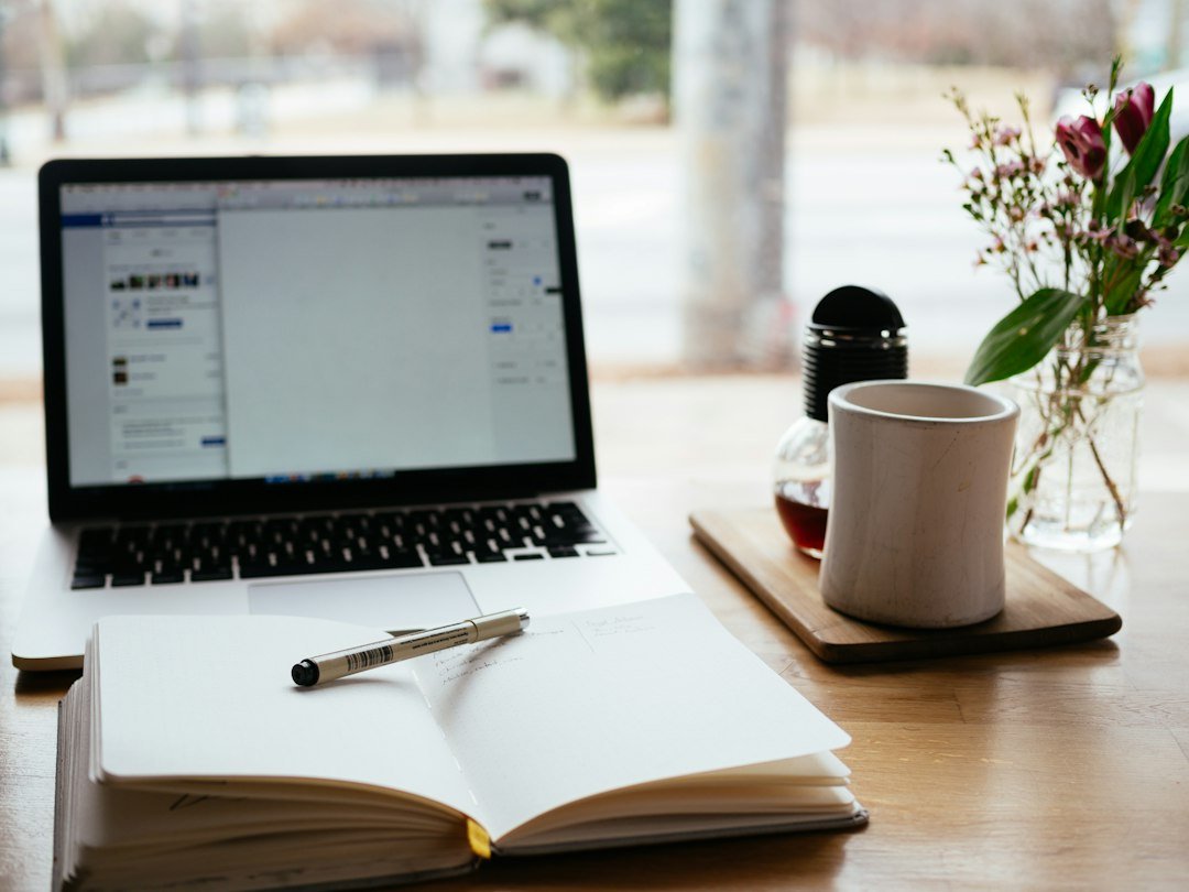A notebook on a work desk